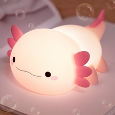 Axolotl Lamp, Axolotl Cute Night Light Gifts, Rechargeable Bedside Nightlight...