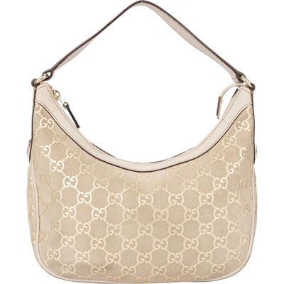 Gucci Suede Golden GG Monogram Handbag Tasche