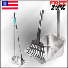 Dog Pooper Scooper for Dogs, 36" Long Handle Rake, Steel Dog Poop Scooper