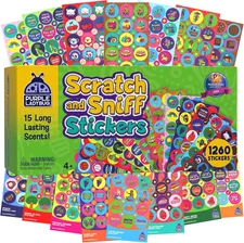 1260 Variety Scratch and Sniff Stickers - 15 Unique Scents - Fun and Motivationa