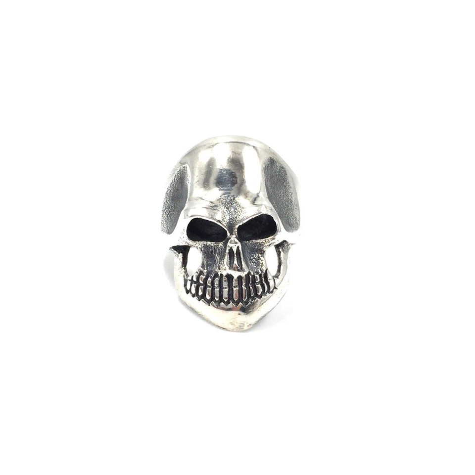 Anello teschio argento 925 teschio gotico massiccio uomo gioielli rocker... - Immagine 4 di 4