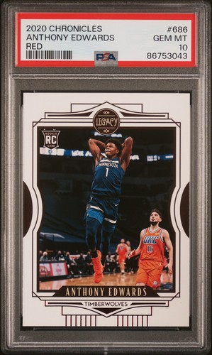 2020-21 Anthony Edwards Panini Chronicles Red PSA 10 Rookie RC Timberwolves