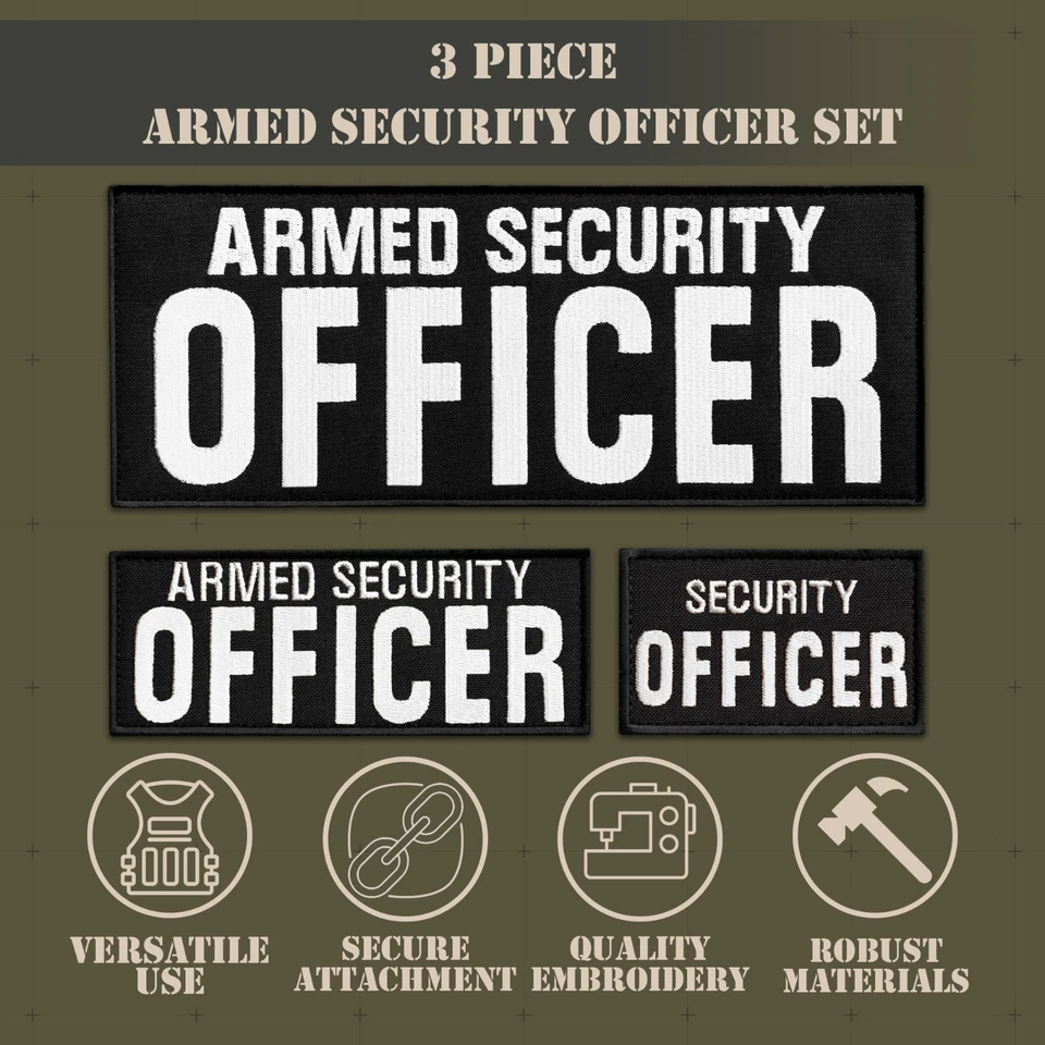 3Pcs Armed Security Officer Patch Set: Durable Embroidered Tactical Patches - Image 4 of 4