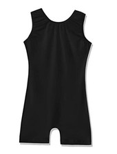 Gymnastics Leotards with Shorts for Girls Unicorn Rainbow 9-10 Years Black