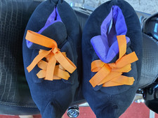 Halloween Slip-On Slippers Bow Accent Black/Purple/Orange US Size 13