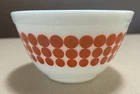 Pyrex Vintage 401 Orange Dot 1.5 Pint Mixing Serving Bowl Cottage Grandma Core