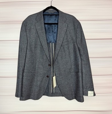 Jack Victor Morton Unconstructed Sport Coat Gray Wool Silk Italy Fabric NWT 46R