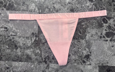 NWOT VICTORIA'S SECRET LIGHT PINK LOGO LIGHTWEIGHT WAISTBAND V STRING PANTIES