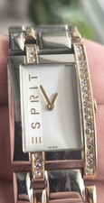 Esprit Damen Uhr, Metall mit Strass, Silber , Gold.