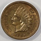 1862 1c Indian Head Cent ANACS MS 60 Details Cleaned