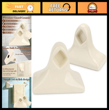 Beige Ceramic Towel Bar Replacement Rod Holder Brackets - Vintage Bathroom Acces