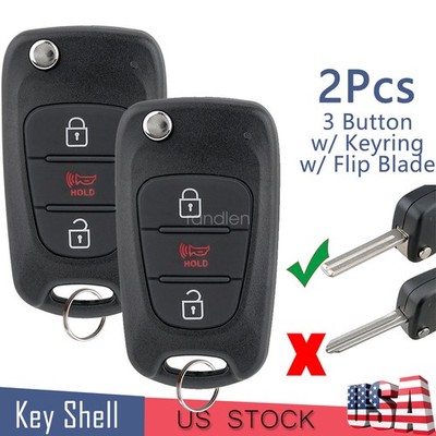 2 For 2011 2012 2013 2014 Kia Sportage Rio Soul 3Btn Flip Remote Key Fob Case