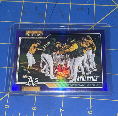 Topps 2026 Topps Series 1 Athletics Team Card #304 Purple Rainbow Foil (90/250)