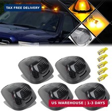 5X Black Smoke Lens Cab Roof Marker Running Lamps w/Amber Yellow LED Lights Comp