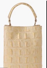 Brahmin Beige Embossed Tote Bag, Top Handle, ...