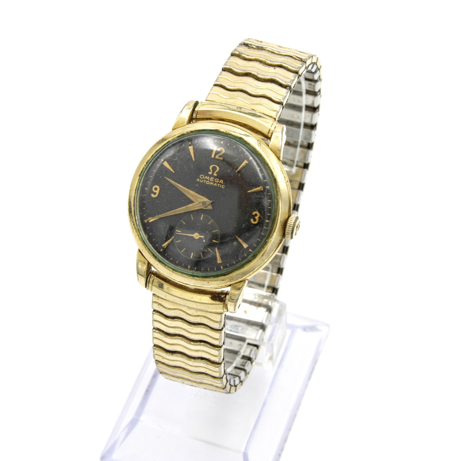 Black & #WB3709-5 Seconds Wristwatch Tone Dial Omega Automatic Vintage Gold Sub - VintageWatches.PK Black & #WB3709-5 Seconds Wristwatch Tone Dial Omega Automatic Vintage Gold Sub - vintagewatches.pk