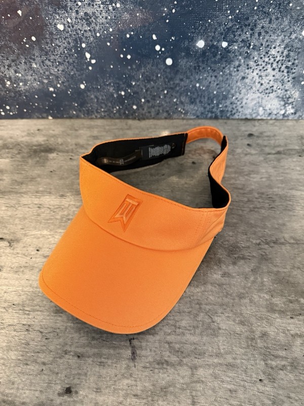 Vintage Tiger Woods Adjustable Orange Visor Y2K