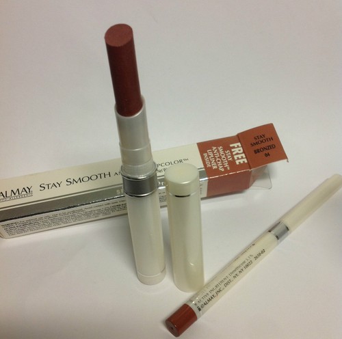 Almay Stay Smooth Anti-Chap Lipcolor Lipstick SPF 25 BRONZED #04 + FREE Lipliner - Picture 2 of 6