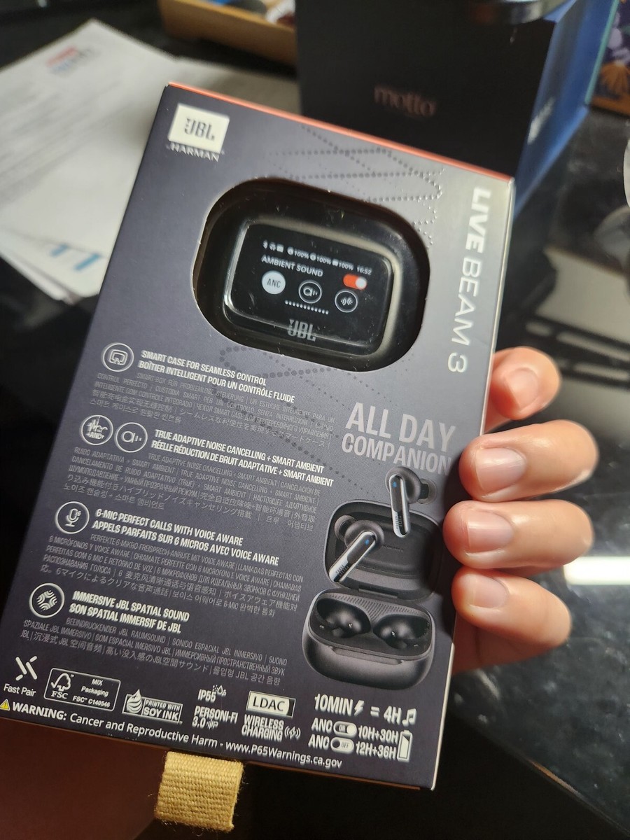 JBL Live Beam 3 True Wireless Noise Cancelling Earbuds (Black