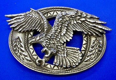 See-Trough Flying 3D Eagle Spreading Wings Vintage 1995 EJC Belt Buckle