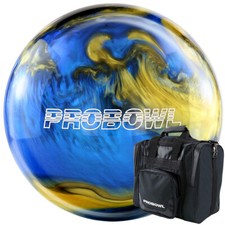 Pro Bowl Set Bowlingkugel Tasche für Ball und Bowlingschuhe blau schwarz gold