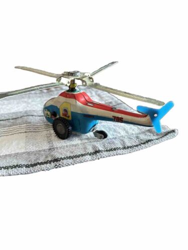 Vintage  Helicopter Wind Up Tin Litho Toy #705 - Photo 1 sur 12