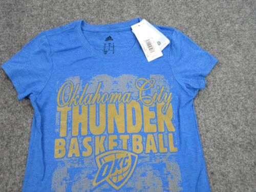 Oklahoma City Thunder Shirt Womens Adult Small Blue NBA Basketball Adidas - Picture 2 of 13