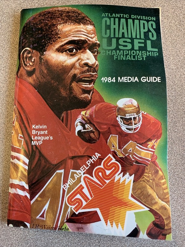 1984 USFL Philadelphia Stars Media Guide, 2nd Year,Kelvin Bryant on Cover