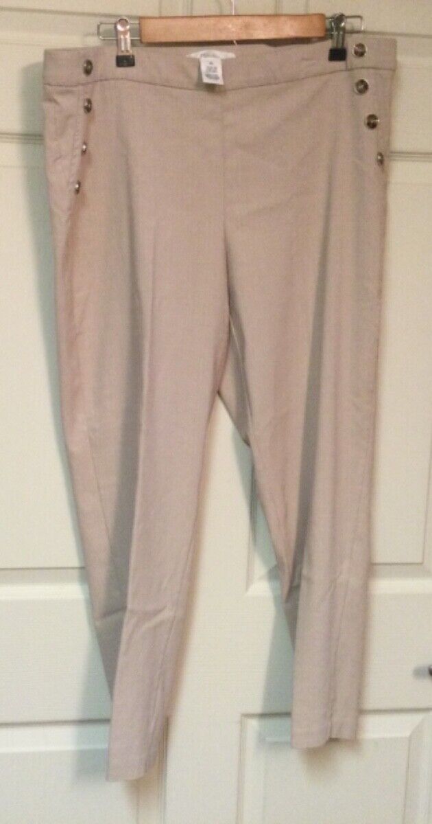 89th + Madison Size XL Khaki Cropped Pull On Stretch Pants 89th + Madison Size XL Khaki Cropped Pull On Stretch Pants
