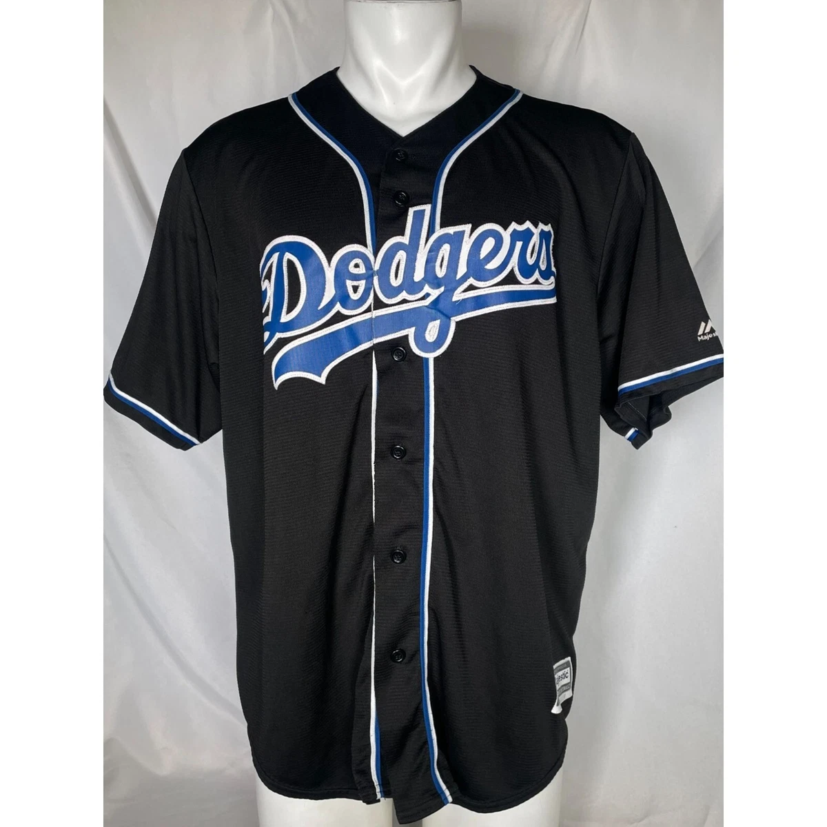 VTG Los Angeles Dodgers MLB Majestic Black Cool Base Jersey Men's XXL