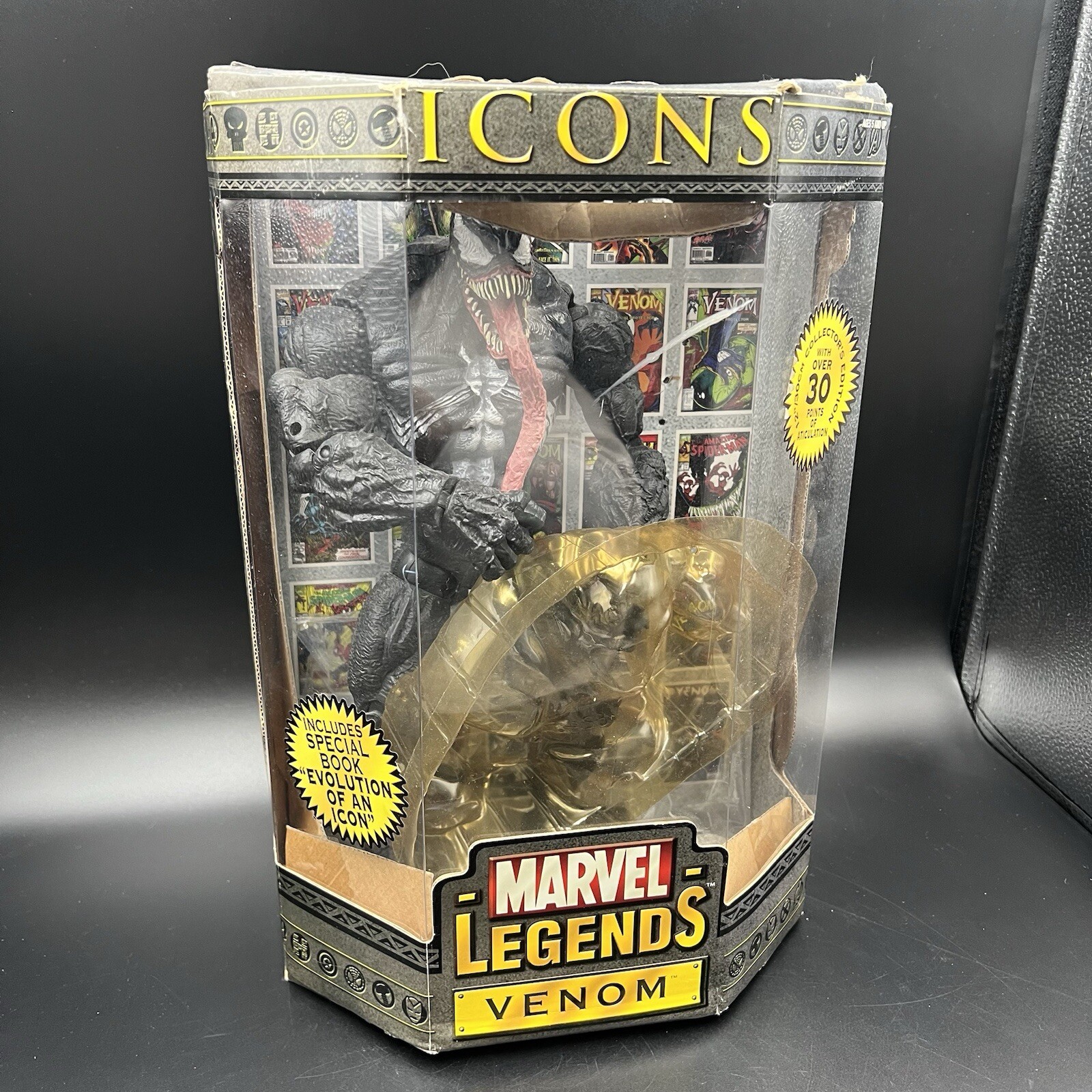 Marvel Legends Icons Venom Articulated Action Figure w/ Book BOXED 2006 RARE VGC