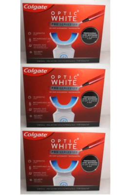 COLGATE OPTIC WHITE PRO SERIE LED DEVICE LIGHT TEETH WHITENING KIT 3PCS EXP:2026