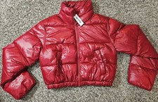 Red Cropped Puffer Jacket Mini Puff By Garage Red Shine Size Xs Sun Dried Tomato