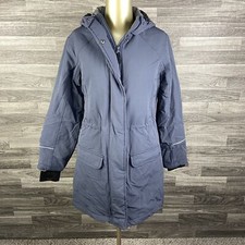 Duluth Trading Co. Snap & Zip Up Insulated Grey Hooded Parka Jacket Women's Xs