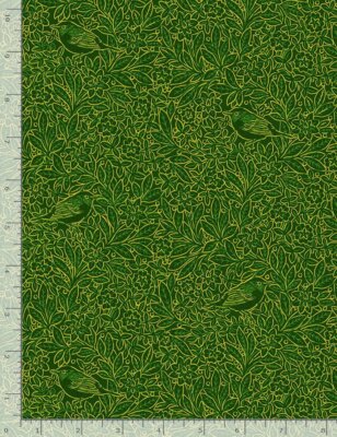 Christmas Joy Fabric | Metallic Forest Toile Green | Timeless Treasures YARD