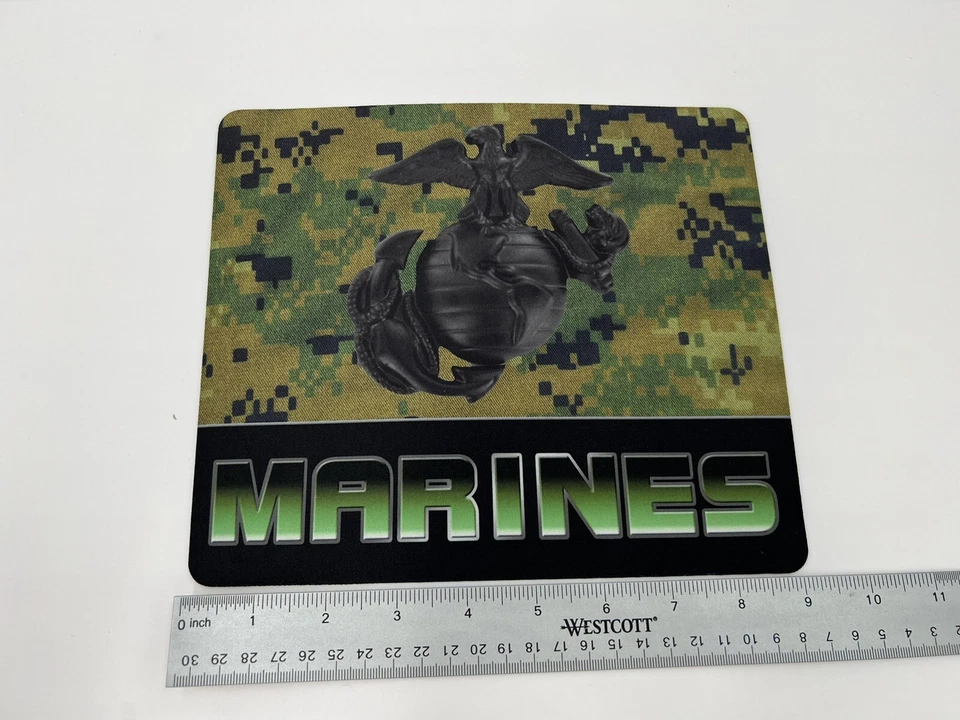 US MARINE CORPS EGA ON WOODLAND DIGITAL PATTERN NEOPRENE MOUSE PAD MADE IN USA! - Image 2 of 3