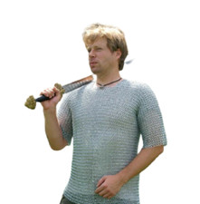 Medieval Viking Aluminum Butted Chainmail Shirt for Men round ring Haubergeon gi