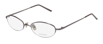 NEW VERA WANG V05 GLASSES LI PURPLE HALF-RIM METAL 49-17-135 DESIGNER WOMENS