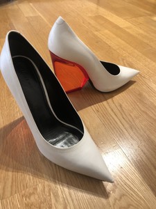 red perspex heels