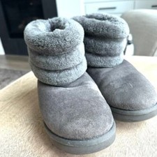 UGG Women's Classic Cozy Boot - Gray Shearling Suede Size 8 Loungewear Warm