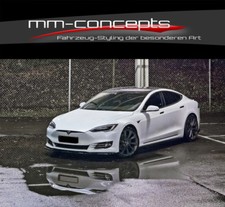 CUP Seitenschweller Ansätze SCHWARZ Tesla Model S FL Skirts Leisten Schweller 