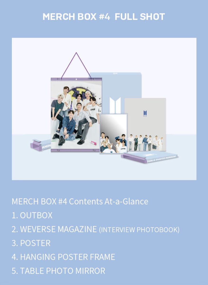 BTS WEVERSE MERCH BOX #4 Global Official Fanclub Army Membership: Merch Pack