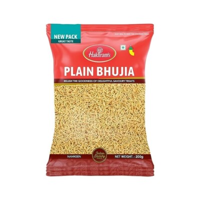 Haldirams Bhujia Plain, 200g Gram Flour Noodles Tea Time Snack Pack Of 2