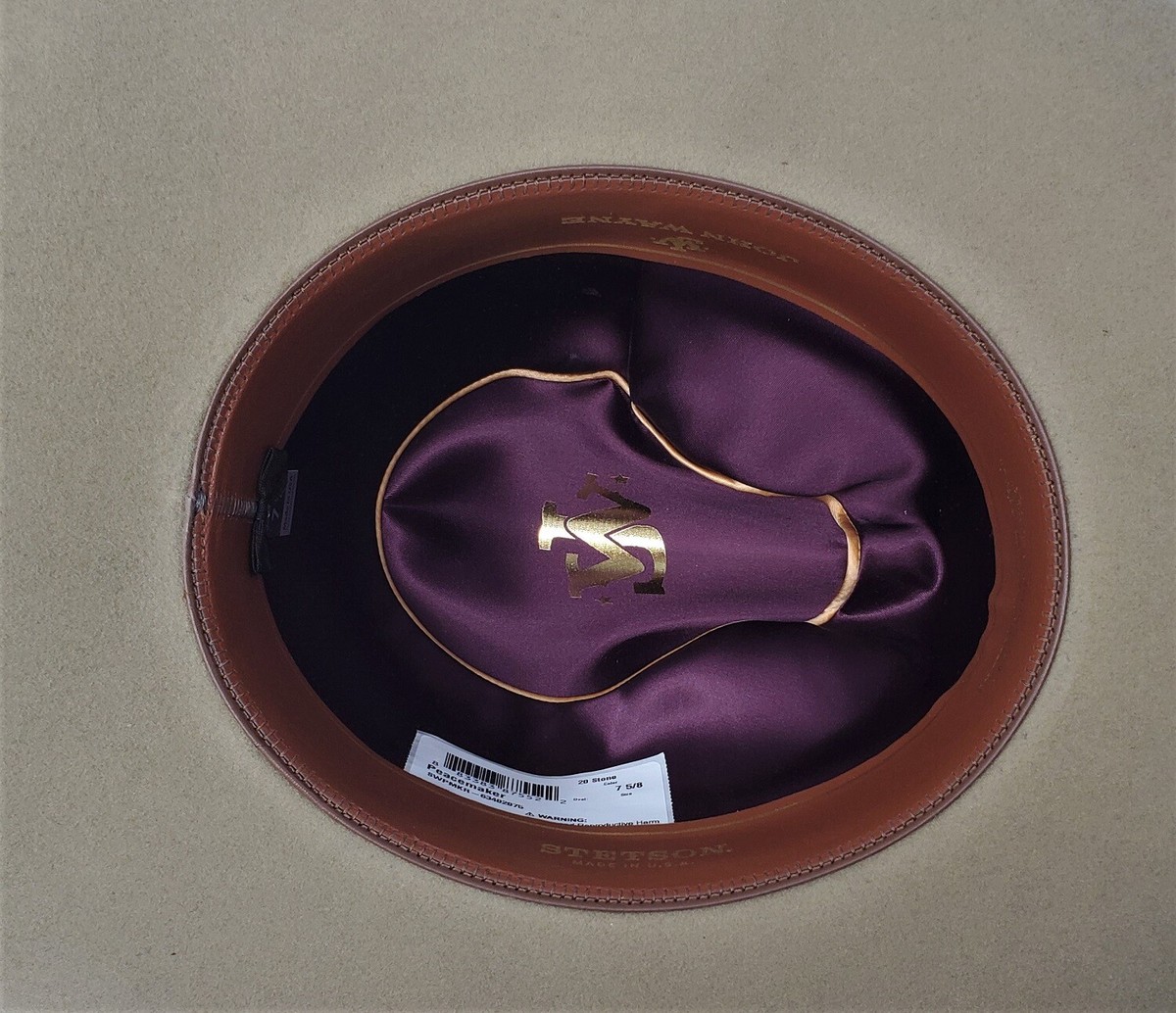 STETSON JOHN WAYNE SIZE 7/8 BLACK GUS STYLE PEACEMAKER 4X WOOL