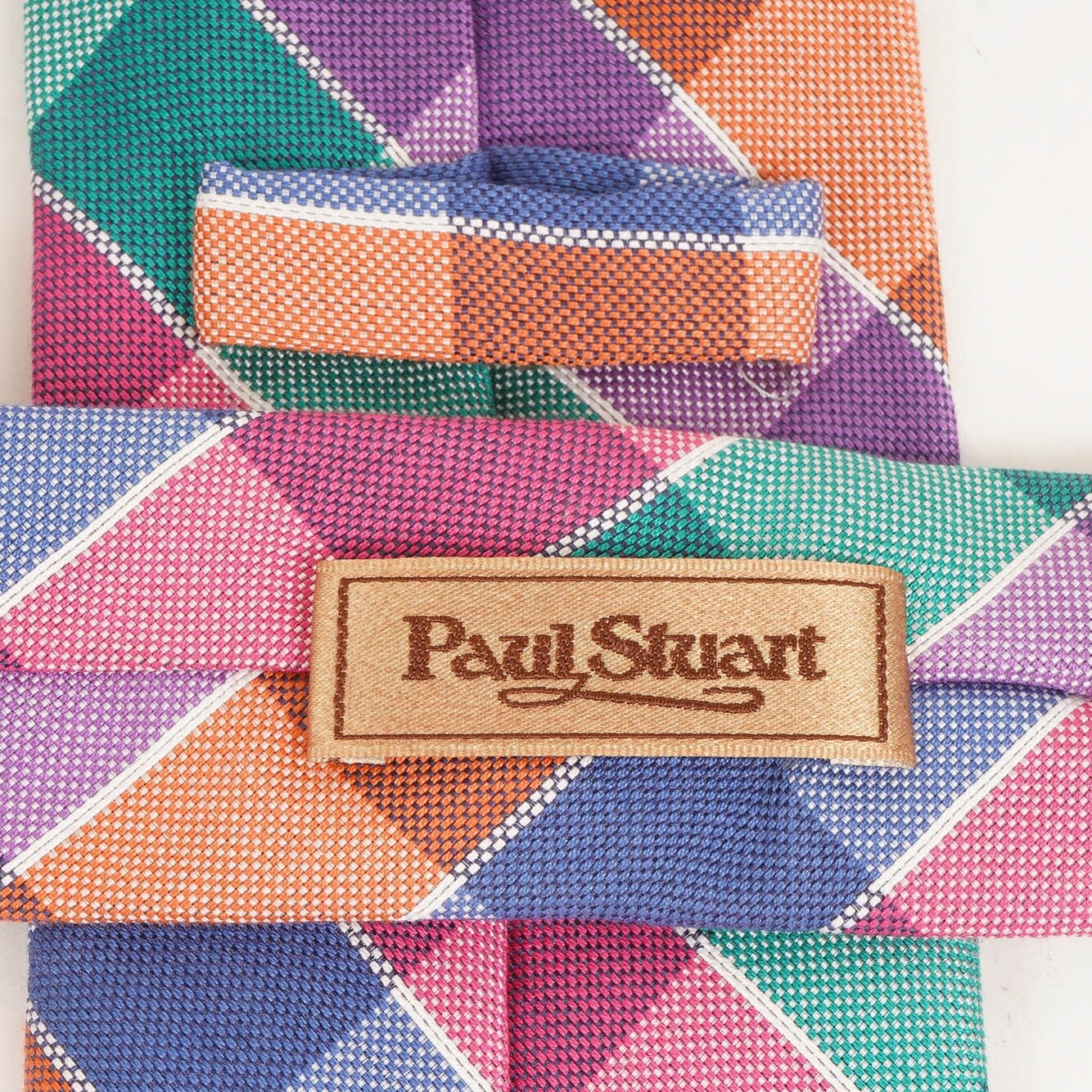 Paul Stuart Multi Color Checkered Pattern Silk & … - image 4