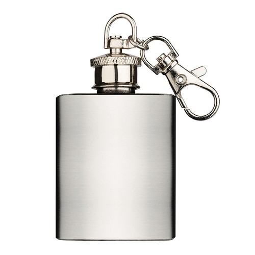 Mini Flachmann 1oz / 28,3 ml mit Schlüsselanhänger Edelstahl kleiner Hip Flask - Picture 2 of 7
