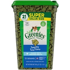 FELINE GREENIES Tempting Tuna Flavor Dental Treats for Cats 21 oz