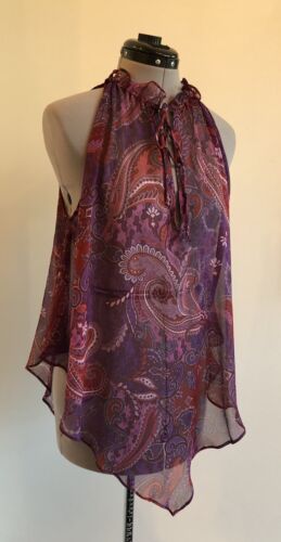 Intermix Silk Sleeveless Top Paisley Harlow Ruffle Handkerchief Size Small $280 - Picture 3 of 8