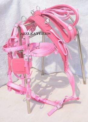 Pink Nylon Driving Harness For Single Horse In Full, Cob, Pony, Mini & Shetland