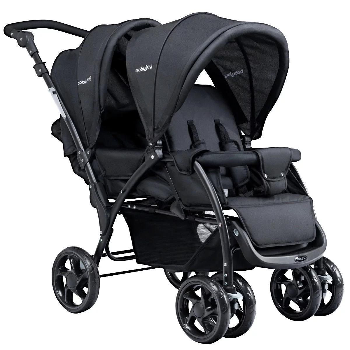 Baby Stroller Small Twin Buggy Side By Side Double Stroller For Twins,Lightweight  Compact Foldable Baby